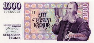 1000 dolarów islandzkich - awers