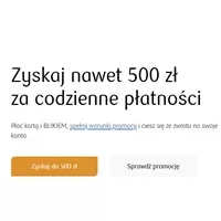 Promocja Konta za 0 w banku PKO BP – do 500 zł moneybacku za płatności kartą i BLIK-iem