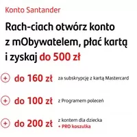 Promocja Konta Santander – do 760 zł za konto