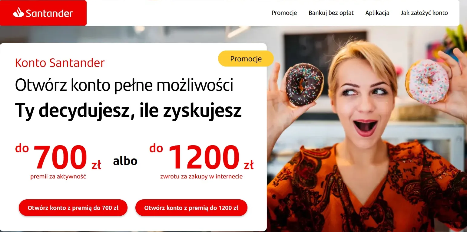 konto w santanderze w promocji