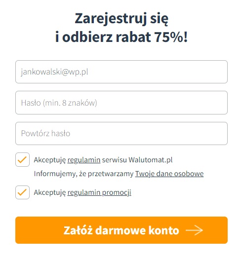 Kantor internetowy Walutomat.pl rejestracja