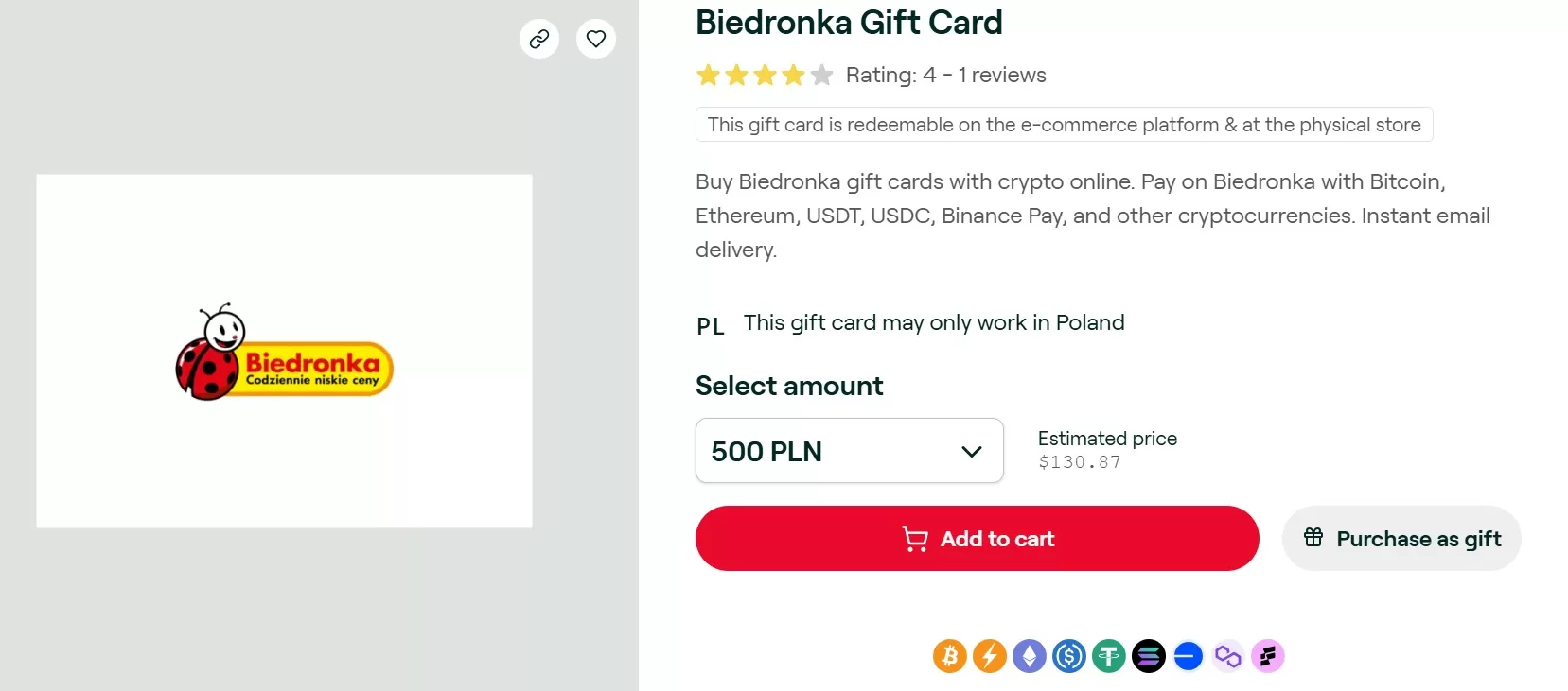 karty podarunkowe za kryptowaluty