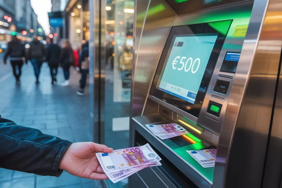wypłata dolarów z bankomatu
