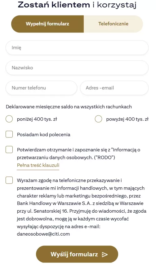 konto citigold citi handlowy jak założyć