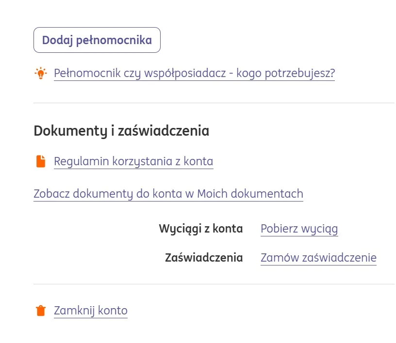 zamknięcie konta w ING przez internet instrukcja