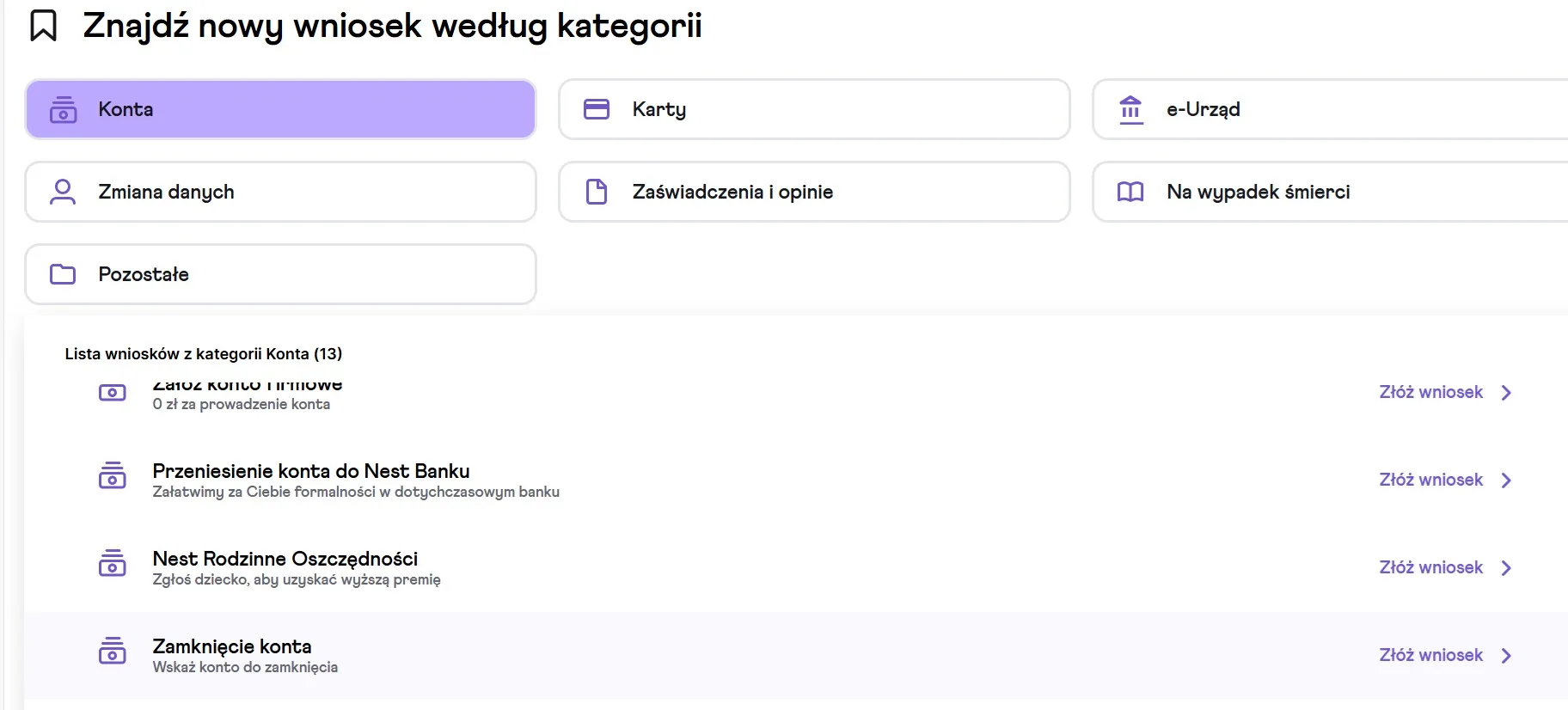 zamknięcie konta nest bank