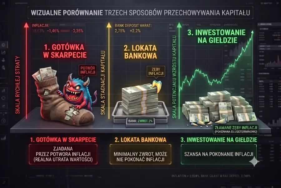 Gotówka VS Lokata VS Giełda