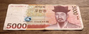 banknot Won 5000krw rewers