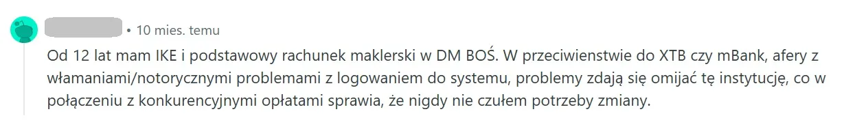 screen z forum reddit opinia o dm boś sa