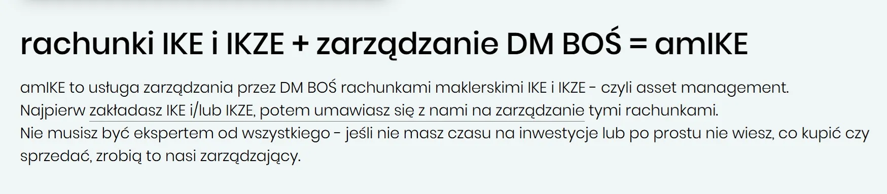 screen ze strony internetowej dm bos sa - na czym polega usługa zarządzania rachunkiem amike