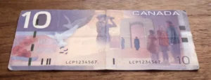 Banknot 10 dolarów kanadyjskich (tył)